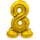 Folat Folienballon -Zahl 8- Gold mit Standfuß stehend 72cm-1St