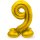 Folat Folienballon -Zahl 9- Gold mit Standfuß stehend 72cm-1St