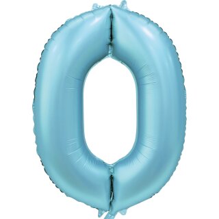 Globos Folienballon -Zahl 0- Blau-Hellblau Folie 86cm-1St