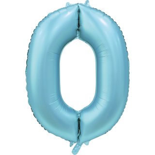 Luftballon -Zahl 0- Blau-Hellblau Folie ca 86cm