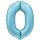 Globos Folienballon -Zahl 0- Blau-Hellblau Folie 86cm-1St