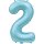 Globos Folienballon -Zahl 2- Blau-Hellblau Folie 86cm-1St
