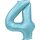 Globos Folienballon -Zahl 4- Blau-Hellblau Folie 86cm-1St