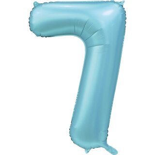 Globos Folienballon -Zahl 7- Blau-Hellblau Folie 86cm-1St