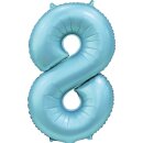 Globos Folienballon -Zahl 8- Blau-Hellblau Folie 86cm-1St