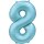 Globos Folienballon -Zahl 8- Blau-Hellblau Folie 86cm-1St