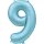 Globos Folienballon -Zahl 9- Blau-Hellblau Folie 86cm-1St