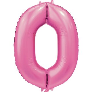 Globos Folienballon -Zahl 0- Rosa Folie 86cm-1St