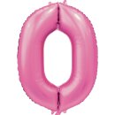 Globos Folienballon -Zahl 0- Rosa Folie 86cm-1St