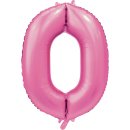 Luftballon Zahl 0 Rosa Seidenglanz Folie ca 86cm