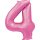 Globos Folienballon -Zahl 4- Rosa Folie 86cm-1St