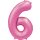 Globos Folienballon -Zahl 6- Rosa Folie 86cm-1St