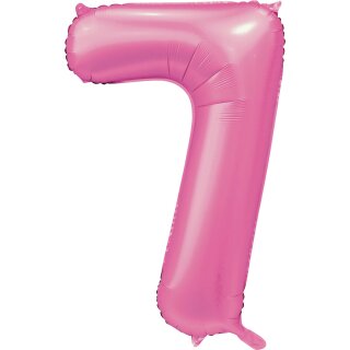 Globos Folienballon -Zahl 7- Rosa Folie 86cm-1St