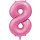 Luftballon -Zahl 8- Rosa Folie ca 86cm