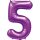 Globos Folienballon -Zahl 5- Violett Folie 86cm-1St