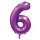 Luftballon -Zahl 6- Violett Folie ca 86cm