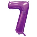 Luftballon -Zahl 7- Violett Satin Folie ca 86cm