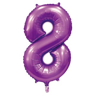 Luftballon -Zahl 8- Violett Folie ca 86cm