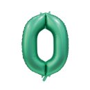 Luftballon -Zahl 0- Grün Satin Folie ca 86cm