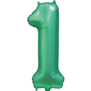 Globos Folienballon -Zahl 1- Grün Folie 86cm-1St