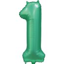 Globos Folienballon -Zahl 1- Grün Folie 86cm-1St