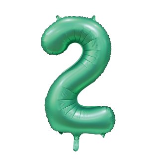 Luftballon -Zahl 2- Grün Folie ca 86cm