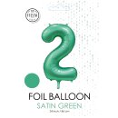 Globos Folienballon -Zahl 2- Grün Folie 86cm-1St