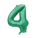 Luftballon -Zahl 4- Grün Satin Folie ca 86cm