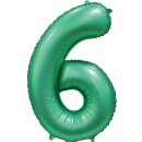 Globos Folienballon -Zahl 6- Grün Folie 86cm-1St