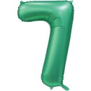 Globos Folienballon -Zahl 7- Grün Folie 86cm-1St