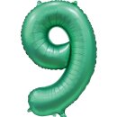 Globos Folienballon -Zahl 9- Grün Folie 86cm-1St