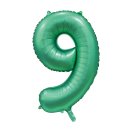 Luftballon -Zahl 9- Grün Satin Folie ca 86cm