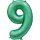 Globos Folienballon -Zahl 9- Grün Folie 86cm-1St