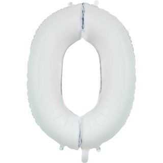 Luftballon -Zahl 0- Weiß Folie ca 86cm