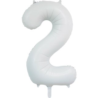 Luftballon -Zahl 2- Weiß Folie ca 86cm