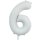 Luftballon -Zahl 6- Weiß Folie ca 86cm