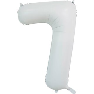 Globos Folienballon -Zahl 7- Weiß Folie 86cm-1St