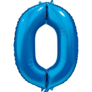 Globos Folienballon -Zahl 0- Blau Folie 86cm-1St