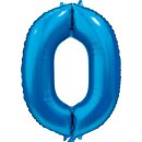 Globos Folienballon -Zahl 0- Blau Folie 86cm-1St