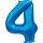 Globos Folienballon -Zahl 4- Blau Folie 86cm-1St
