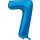 Globos Folienballon -Zahl 7- Blau Folie 86cm-1St