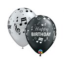 25 Luftballons Happy Birthday Schwarz und Silber...