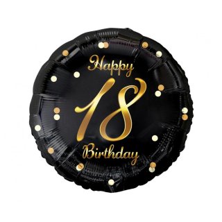 Luftballon -Zahl 18- Happy Birthday Mix Folie ø46cm