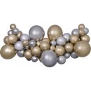 Ballongirlande Deko-Set Gold Silber Spiegeleffekt 200cm
