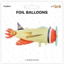 Partydeco Folienballon Flugzeug Gelb 91cm-1St