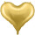 Partydeco Folienballon Herz Gold ø75cm-1St