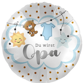 Premioloon Folienballon Du wirst Opa Blau  ø43cm-1St