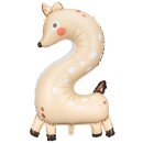 Partydeco Folienballon -Zahl 2- Reh 108cm-1St