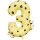 Partydeco Folienballon -Zahl 3- Gepard 98cm-1St