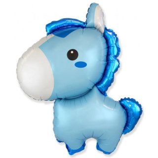 Luftballon Baby Pferd Blau-Hellblau  Folie 89cm